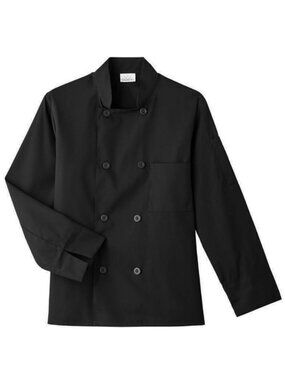 White Swan 18000Five Star Chef Apparel Unisex 8 Button Chef Jacket - Black